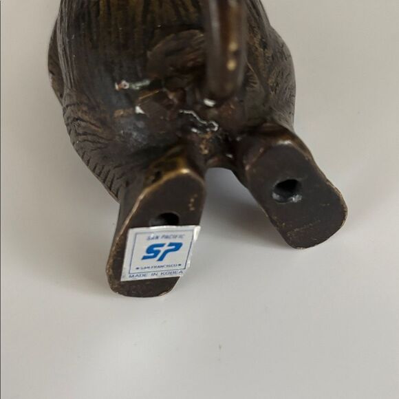 Vintage  Cast Bronze San Pacific 2 Monkey Candle Holders